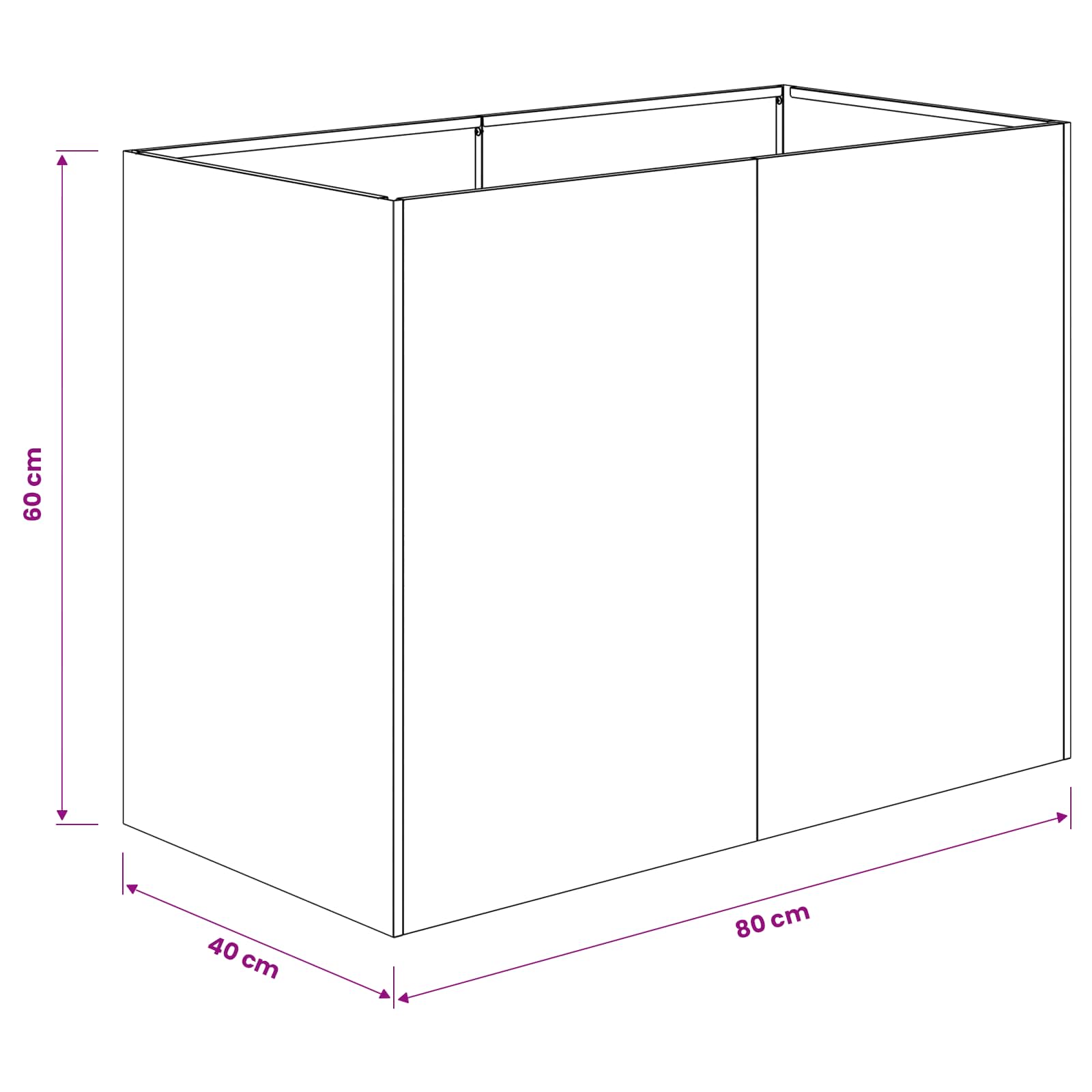 Plantenbak Wit 80 x 40 x 60 cm Koudgewalst staal image 8