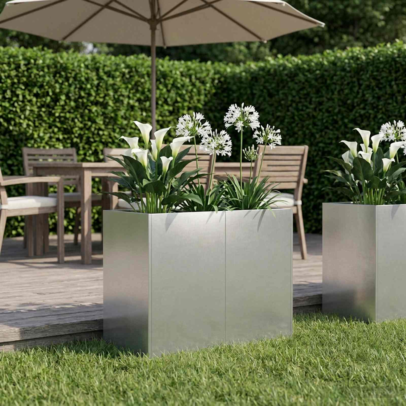 Plantenbak zilver 80 x 40 x 60 cm Roestvrij staal image 1