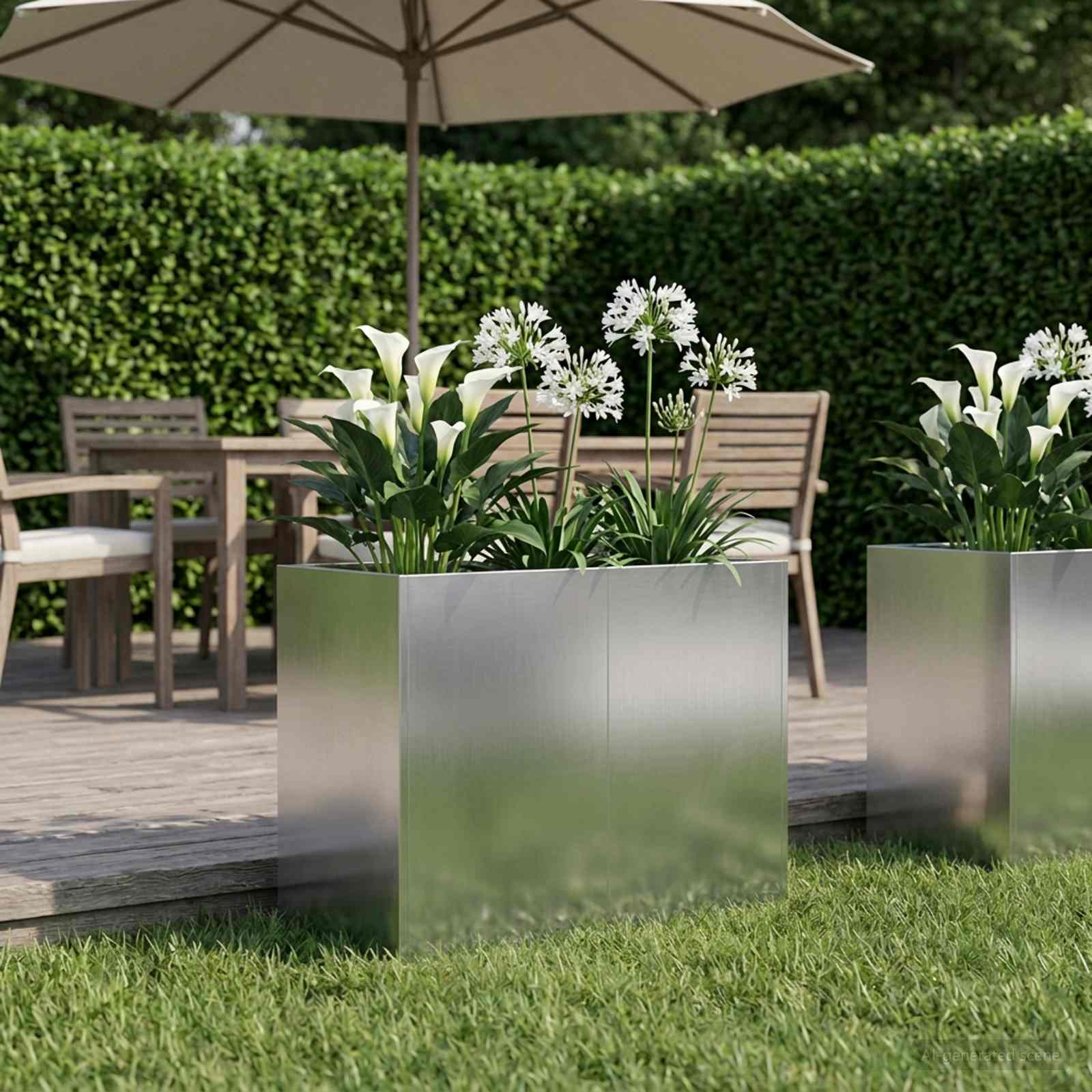 Plantenbak zilver 80 x 40 x 60 cm Gegalvaniseerd staal image 1