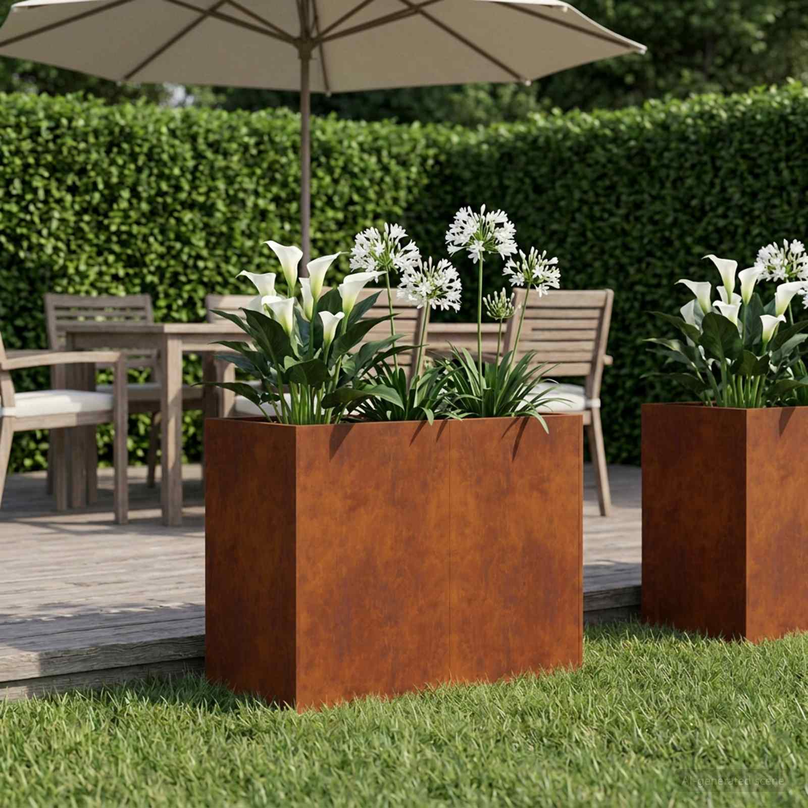 Plantenbak Roestkleurig 80 x 40 x 60 cm weervast staal image 1