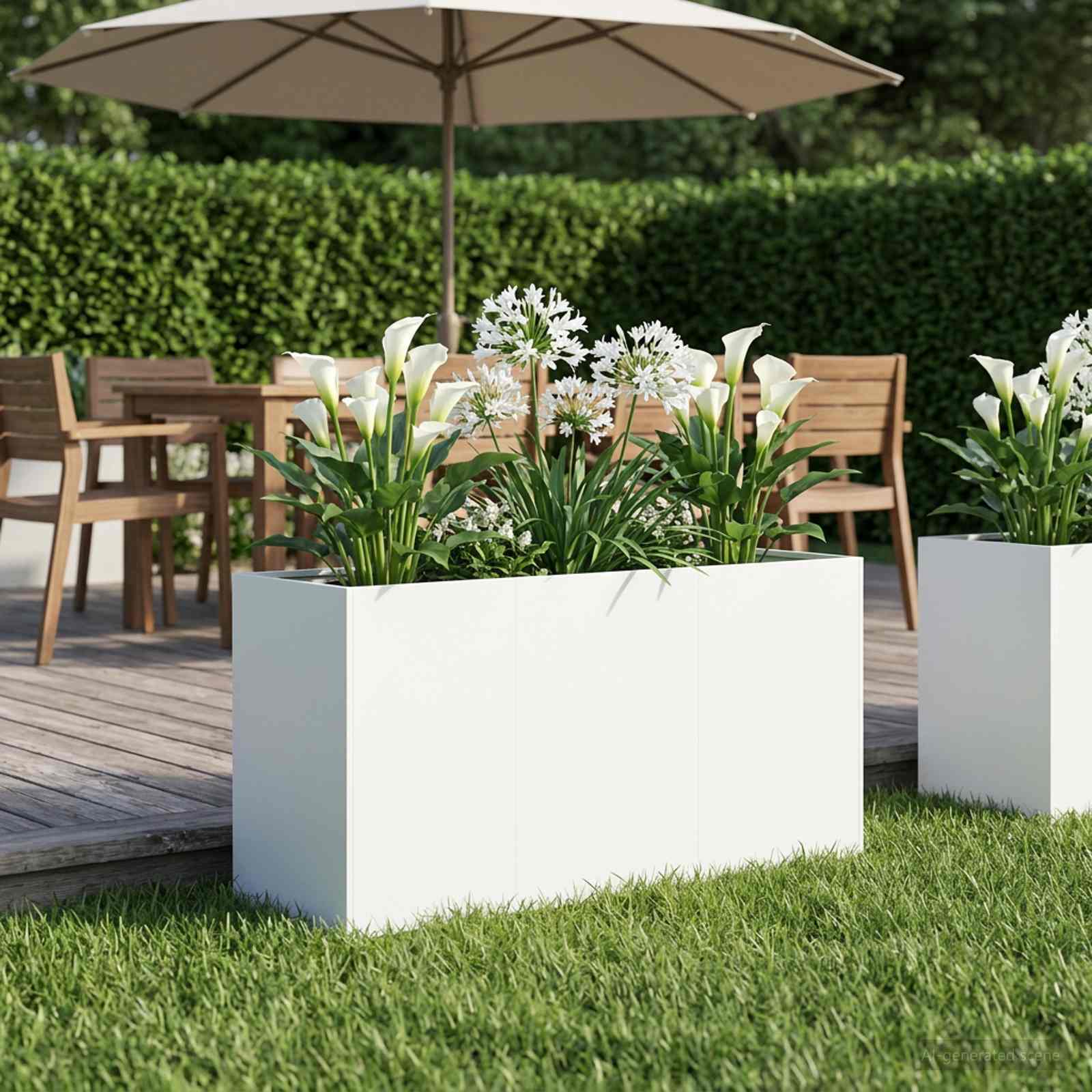 Plantenbak Wit 120 x 40 x 60 cm Koudgewalst staal image 1