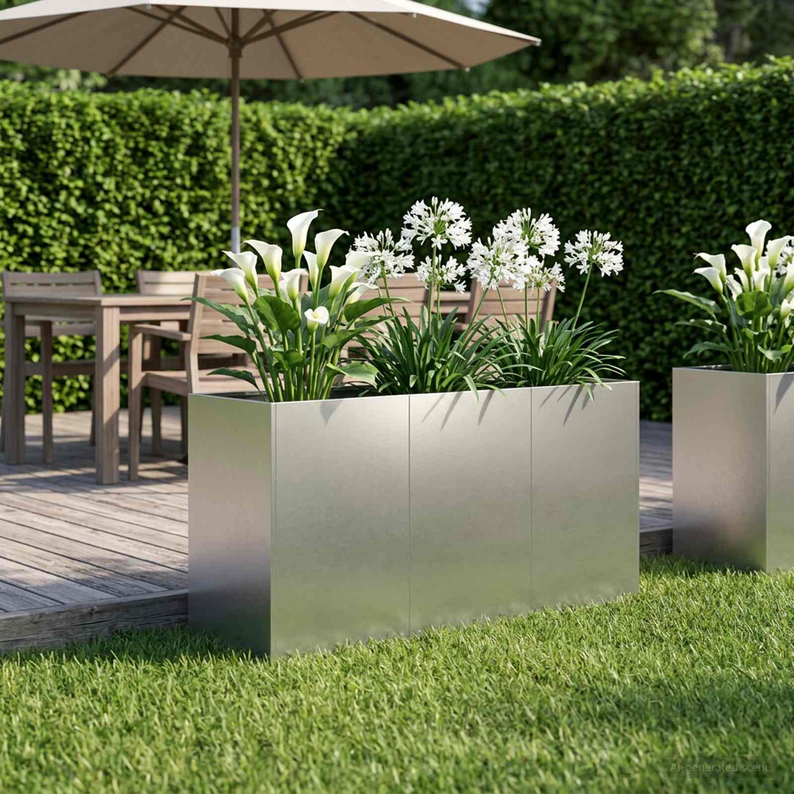 Plantenbak zilver 120 x 40 x 60 cm Roestvrij staal image 1