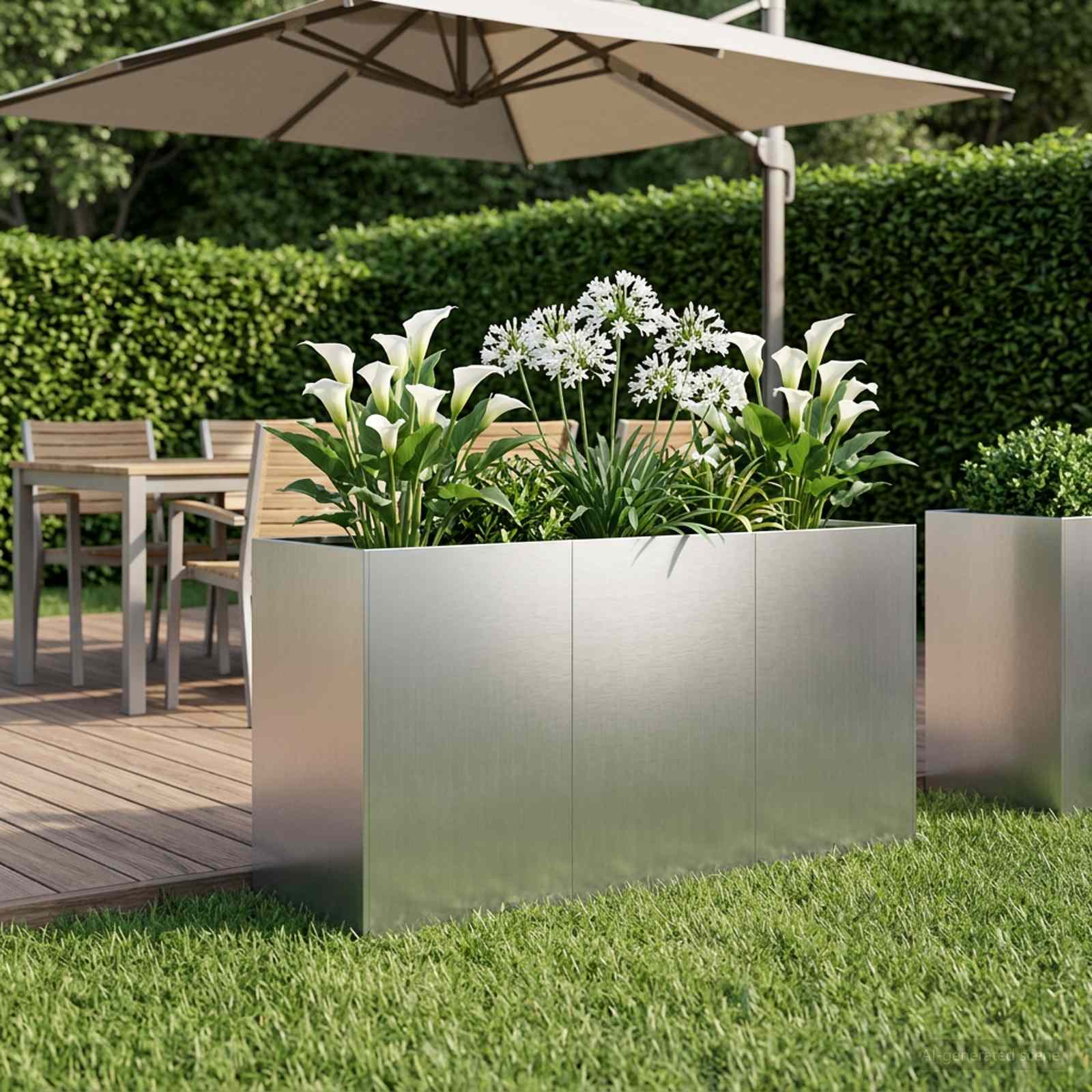 Plantenbak zilver 120 x 40 x 60 cm Gegalvaniseerd staal image 1
