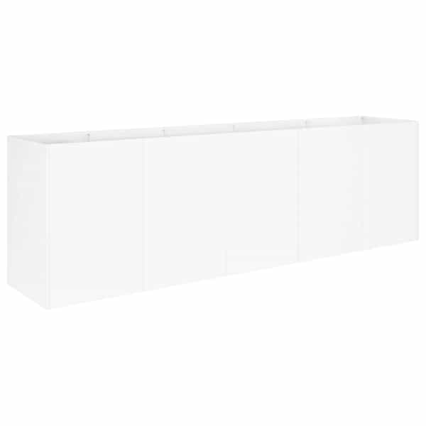 vidaXL Aia istutuspot Valge 200 x 40 x 60 cm K&uuml;lmvalmistatud teras