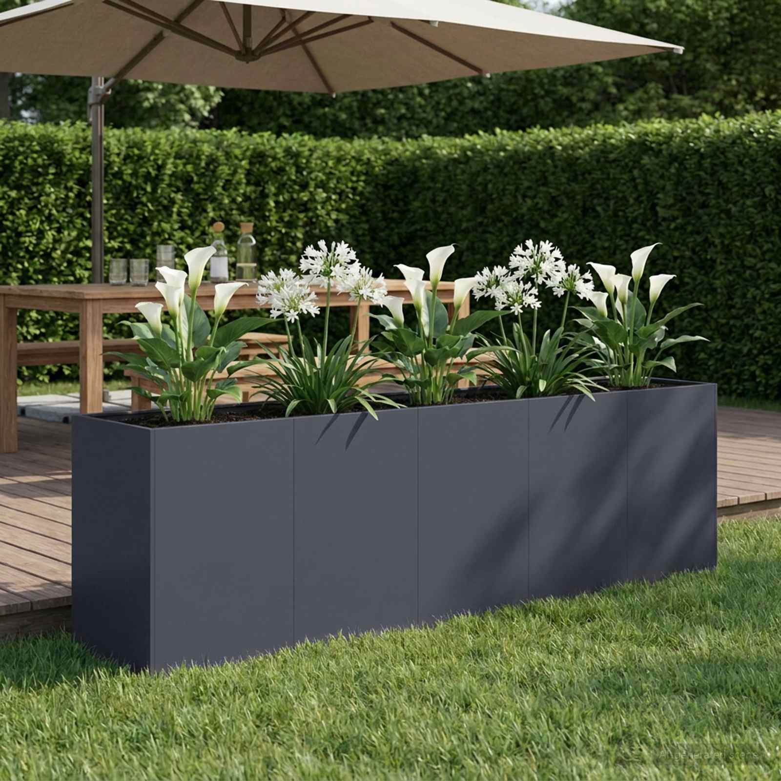 Plantenbak Antraciet 200 x 40 x 60 cm Koudgewalst staal image 1
