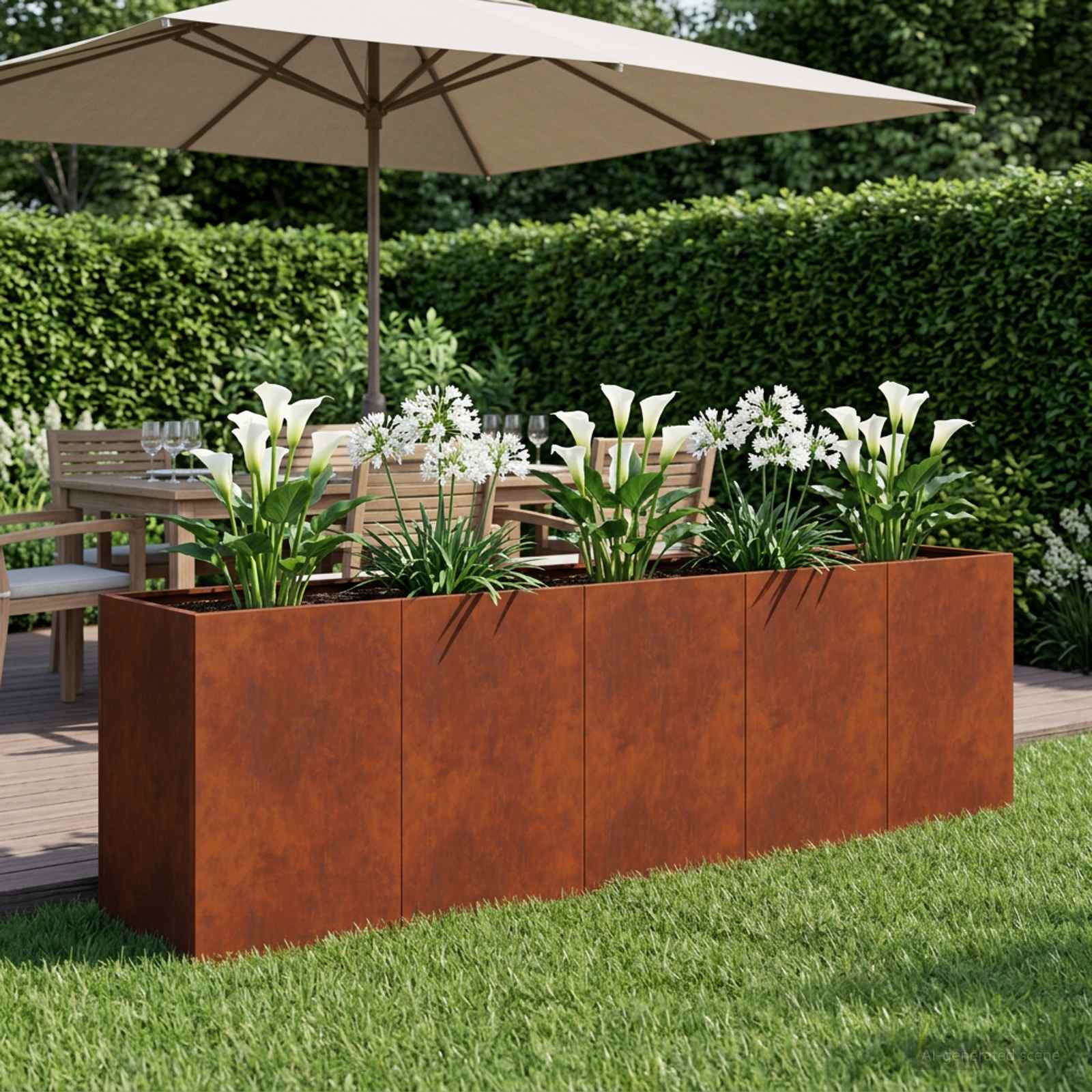 Plantenbak Roestkleurig 200 x 40 x 60 cm weervast staal image 1