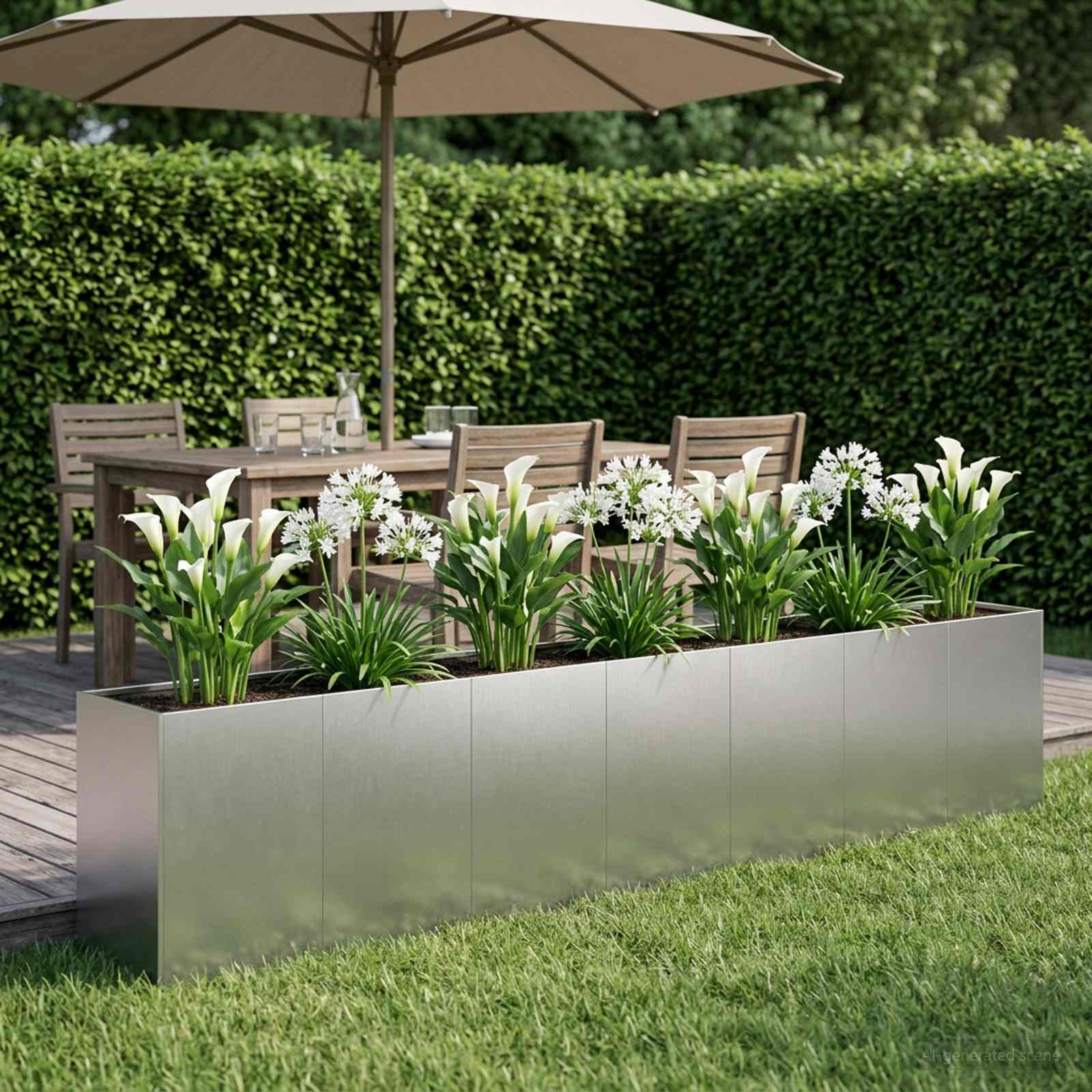 Plantenbak zilver 280 x 40 x 60 cm Roestvrij staal image 1