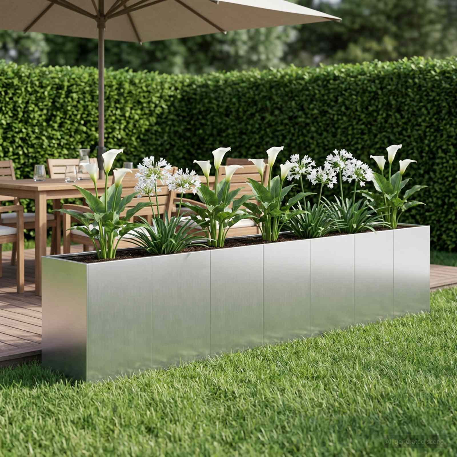 Plantenbak zilver 280 x 40 x 60 cm Gegalvaniseerd staal image 1