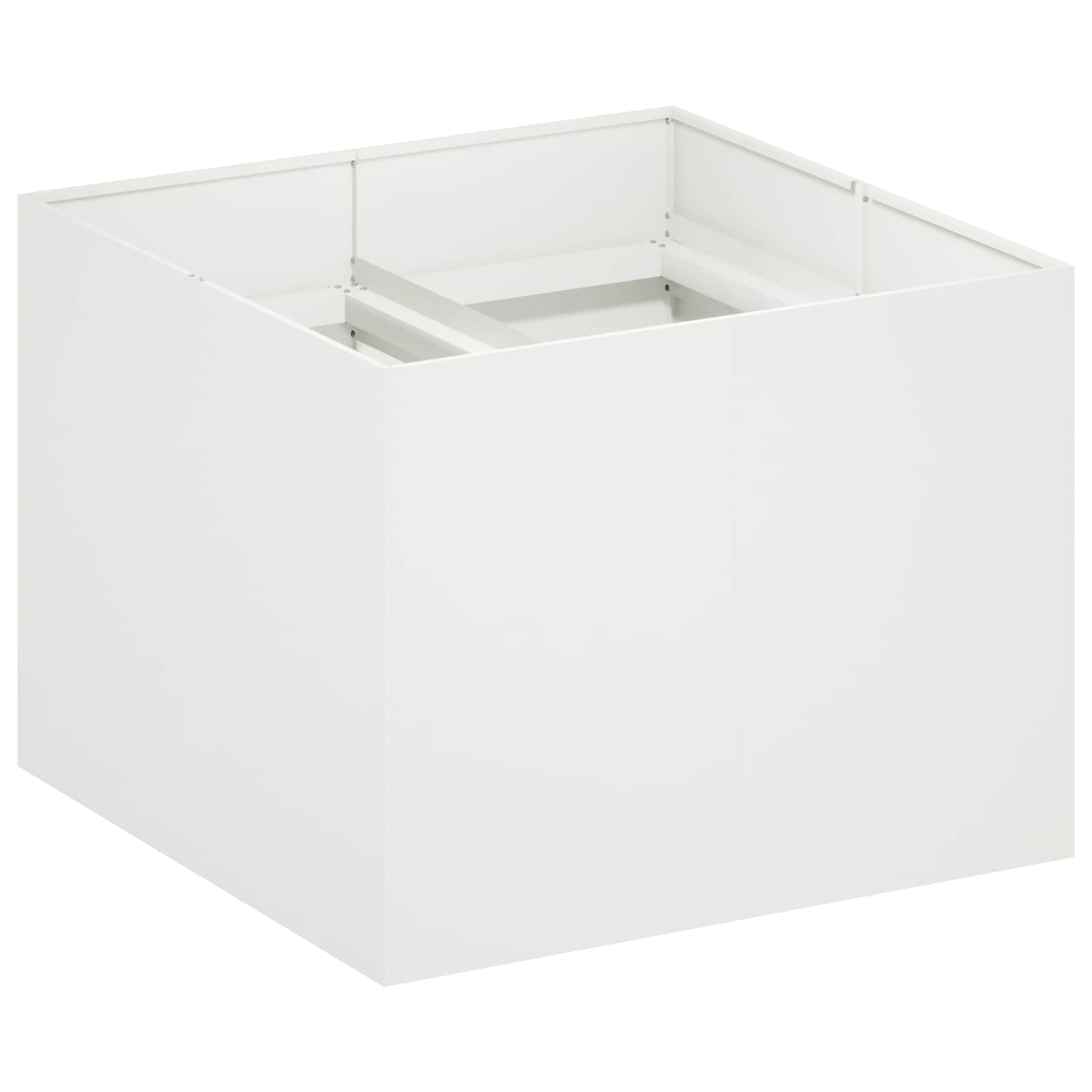 Plantenbak Wit 80 x 80 x 60 cm Koudgewalst staal image 2