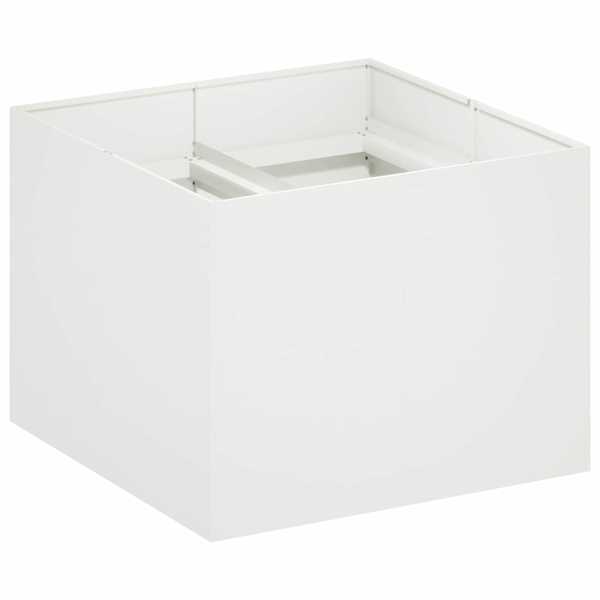 vidaXL Aia istutuspot Valge 80 x 80 x 60 cm K&uuml;lmvalmistatud teras