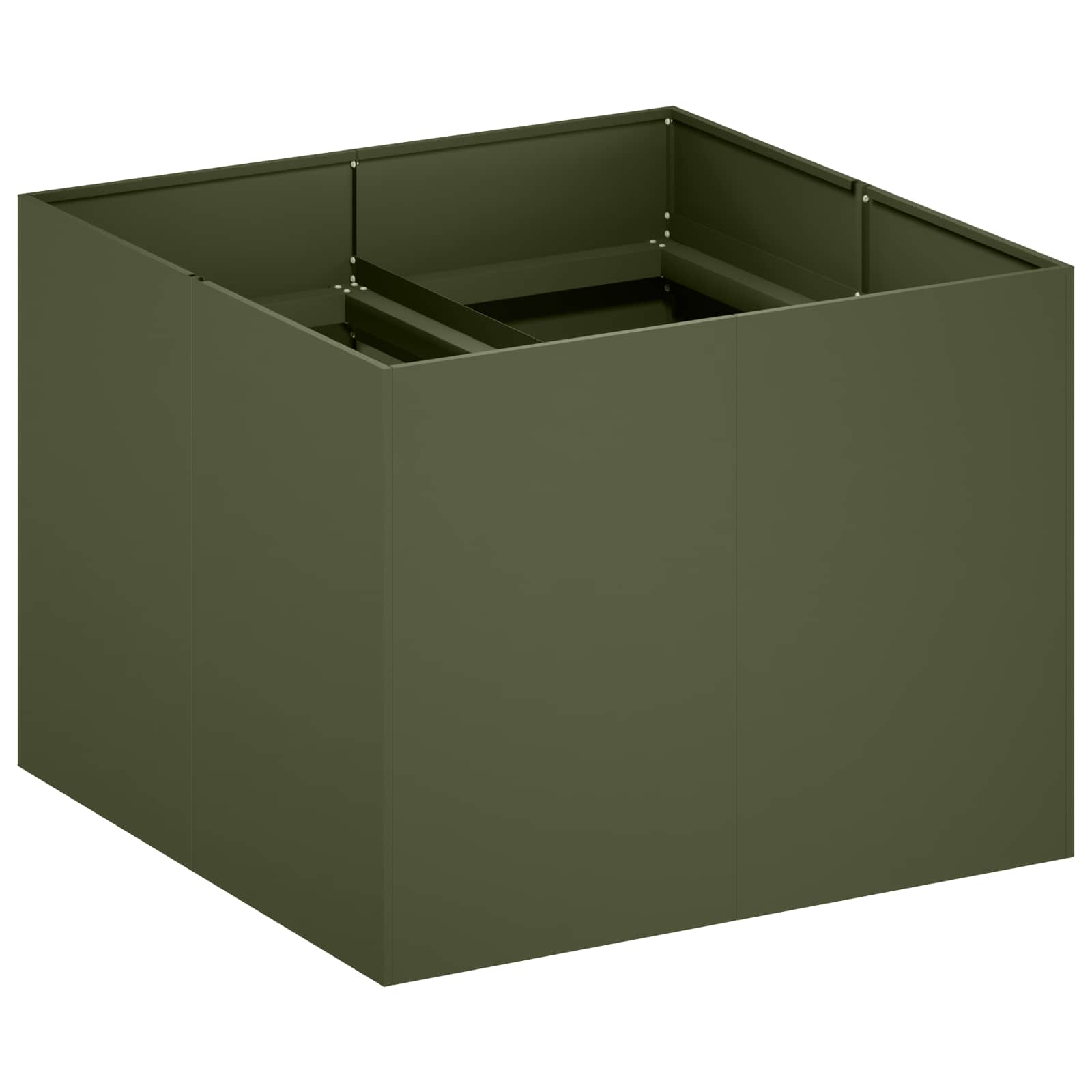 Plantenbak Olijfgroen 80 x 80 x 60 cm Koudgewalst staal image 2