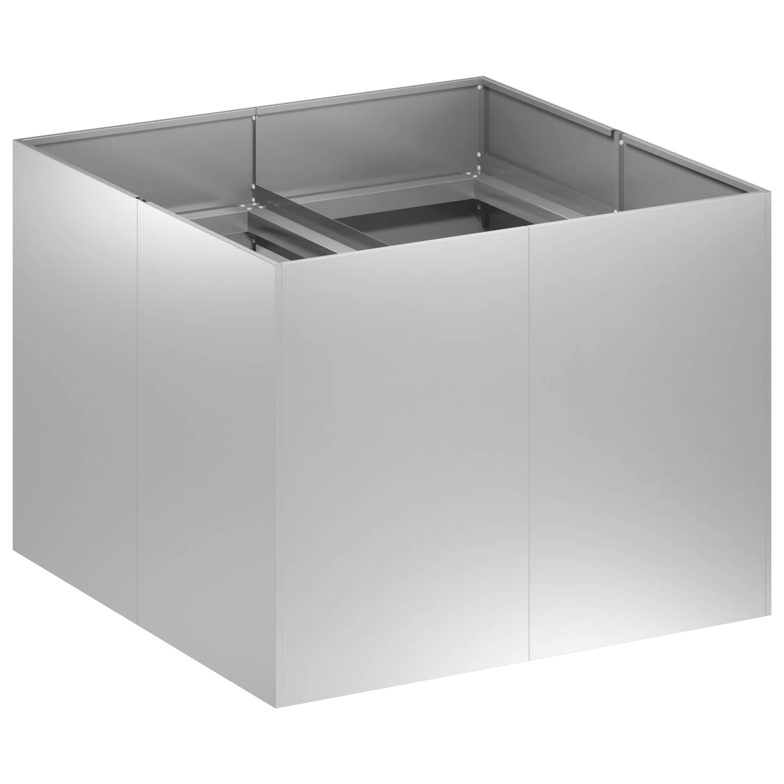 Plantenbak zilver 80 x 80 x 60 cm Gegalvaniseerd staal image 2
