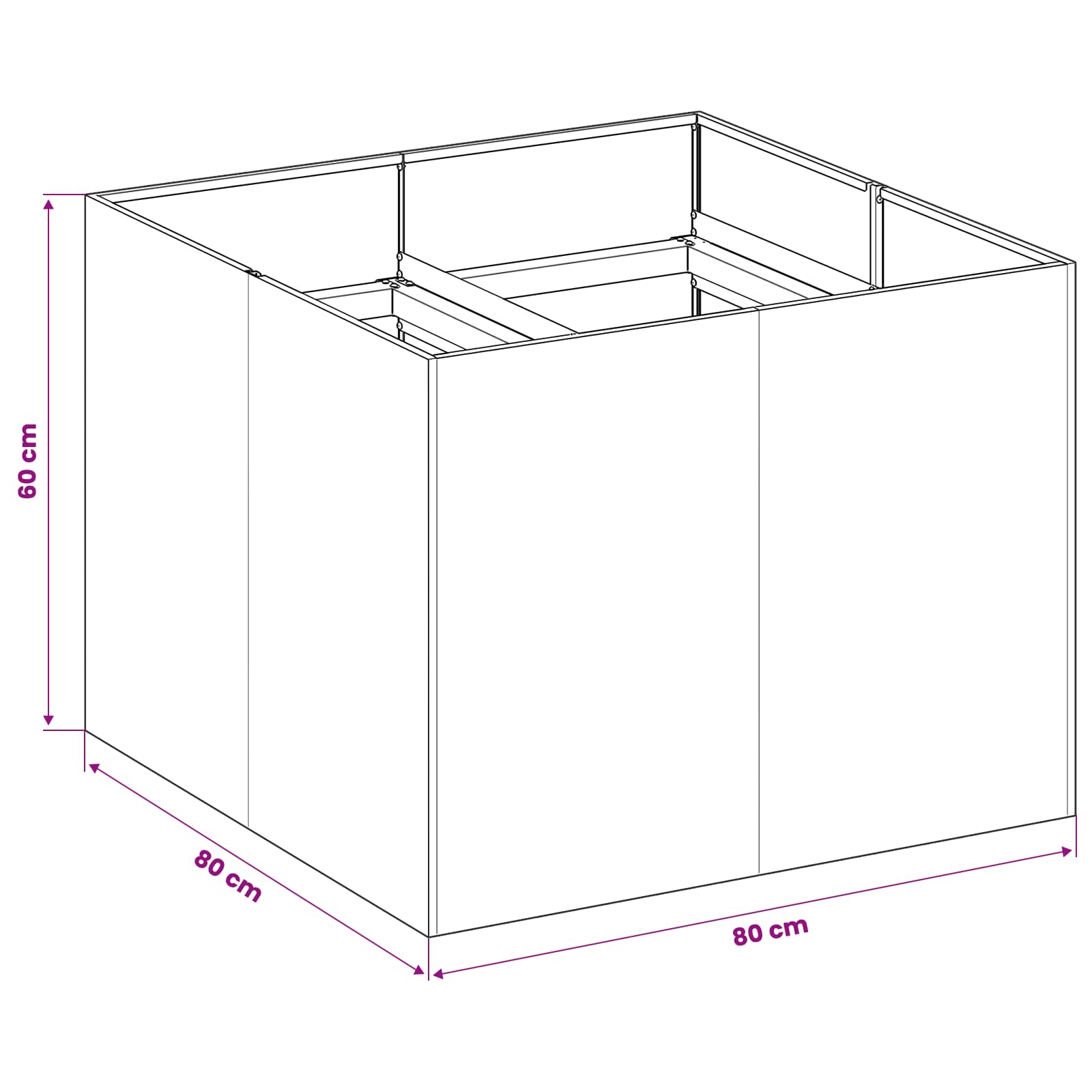 Plantenbak Roestkleurig 80 x 80 x 60 cm weervast staal image 9