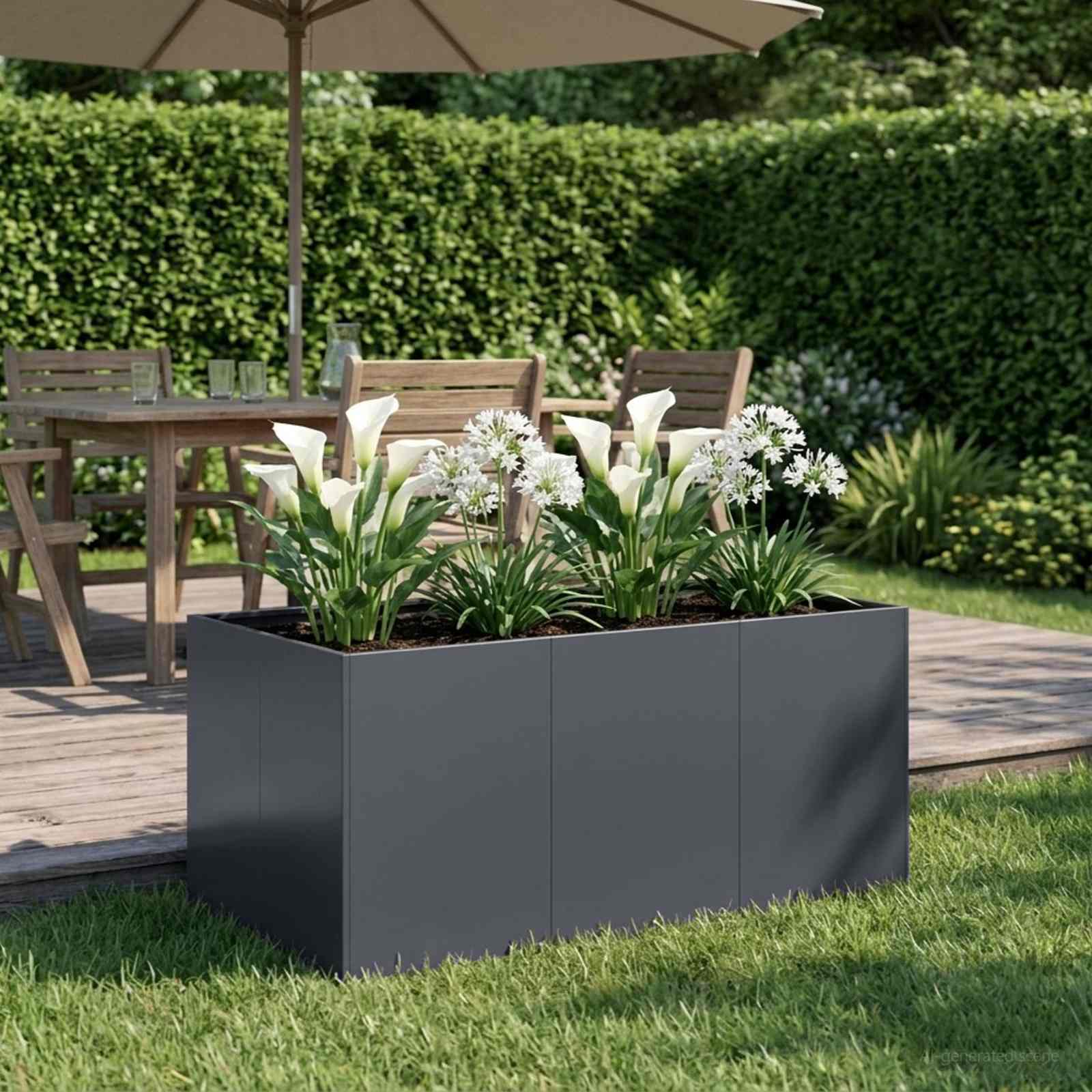 Plantenbak Antraciet 120 x 80 x 60 cm Koudgewalst staal image 1