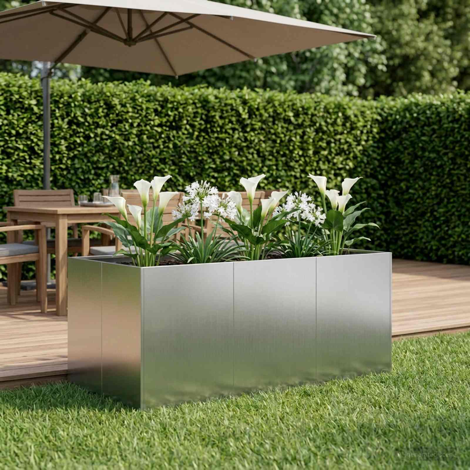 Plantenbak zilver 120 x 80 x 60 cm Gegalvaniseerd staal image 1