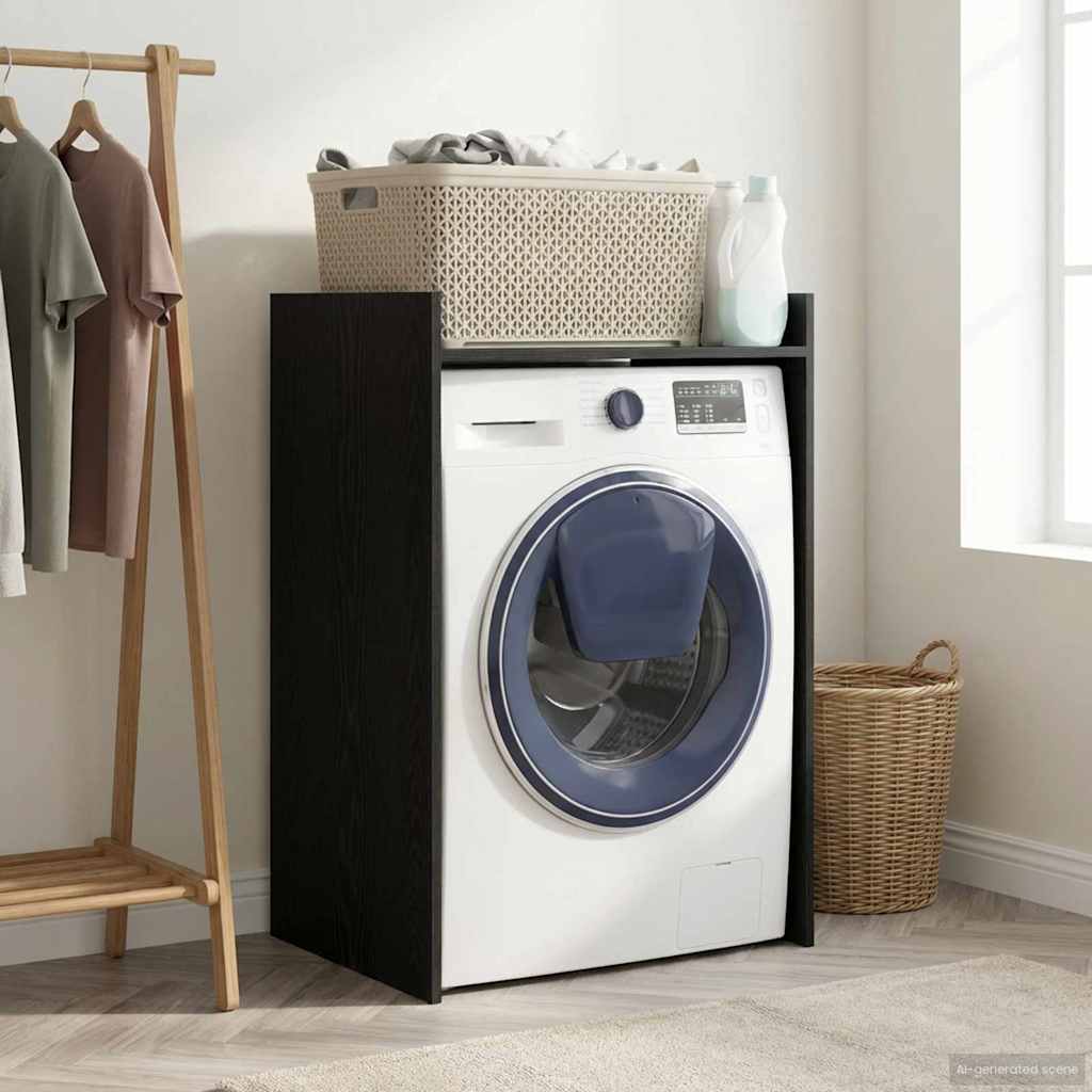 Ντουλάπα Πλυντηρίου με αποθήκευση Μαύρη Οξυά 67,5 x 48 x 97 εκ - Image 4