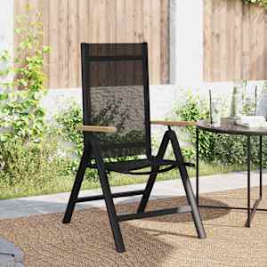 Polohovací zahradní židle 2 pcs Černý 58 x 73 x 111,5 cm - obrázek 3