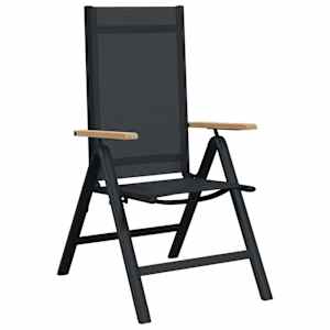 Polohovací zahradní židle 2 pcs Černý 58 x 73 x 111,5 cm - obrázek 4