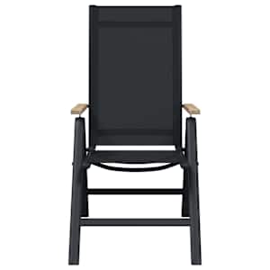 Polohovací zahradní židle 2 pcs Černý 58 x 73 x 111,5 cm - obrázek 5