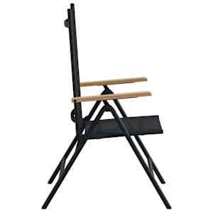 Polohovací zahradní židle 2 pcs Černý 58 x 73 x 111,5 cm - obrázek 6