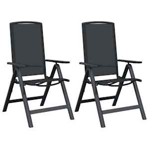 vidaXL Lamavad aialtoolid 2 tk Must Tekstileen