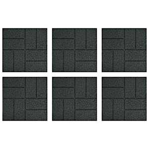 vidaXL Sammukhind 6 tk Must 40,5 x 40,5 x 2 cm Kumm