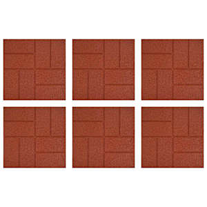 vidaXL Sammukhind 6 tk Punane 40,5 x 40,5 x 2 cm Kumm