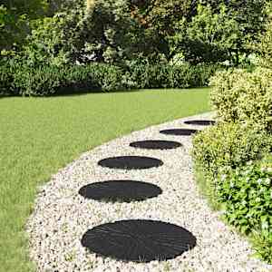 Korak kamen 6 pcs Črna Ø 45 x 1,8 cm Guma