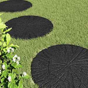 Stepping Stone 6 pcs Černý Ø 45 x 1,8 cm Guma - obrázek 3