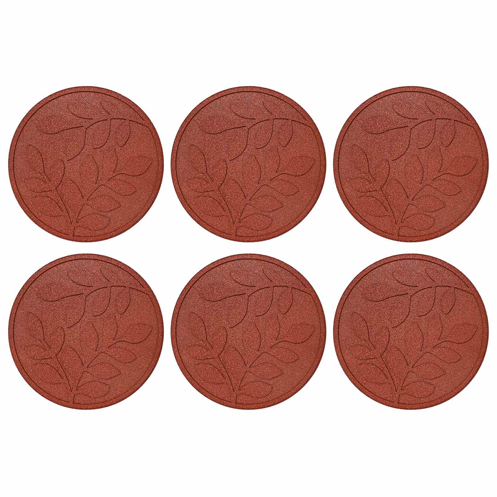 Thumbnail - vidaXL Gehwegstein 6 pcs Rot Ø 44 x 2 cm Gummi