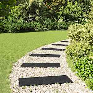 Korak kamen 6 pcs Črna 60,5 x 25 x 2 cm Guma