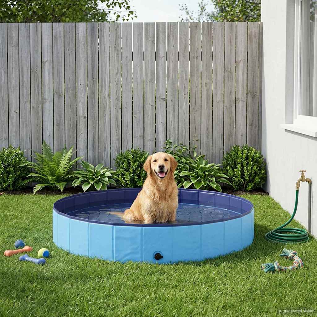 vidaXL Piscină pentru câini albastru Ø200 x 30 cm PVC gros