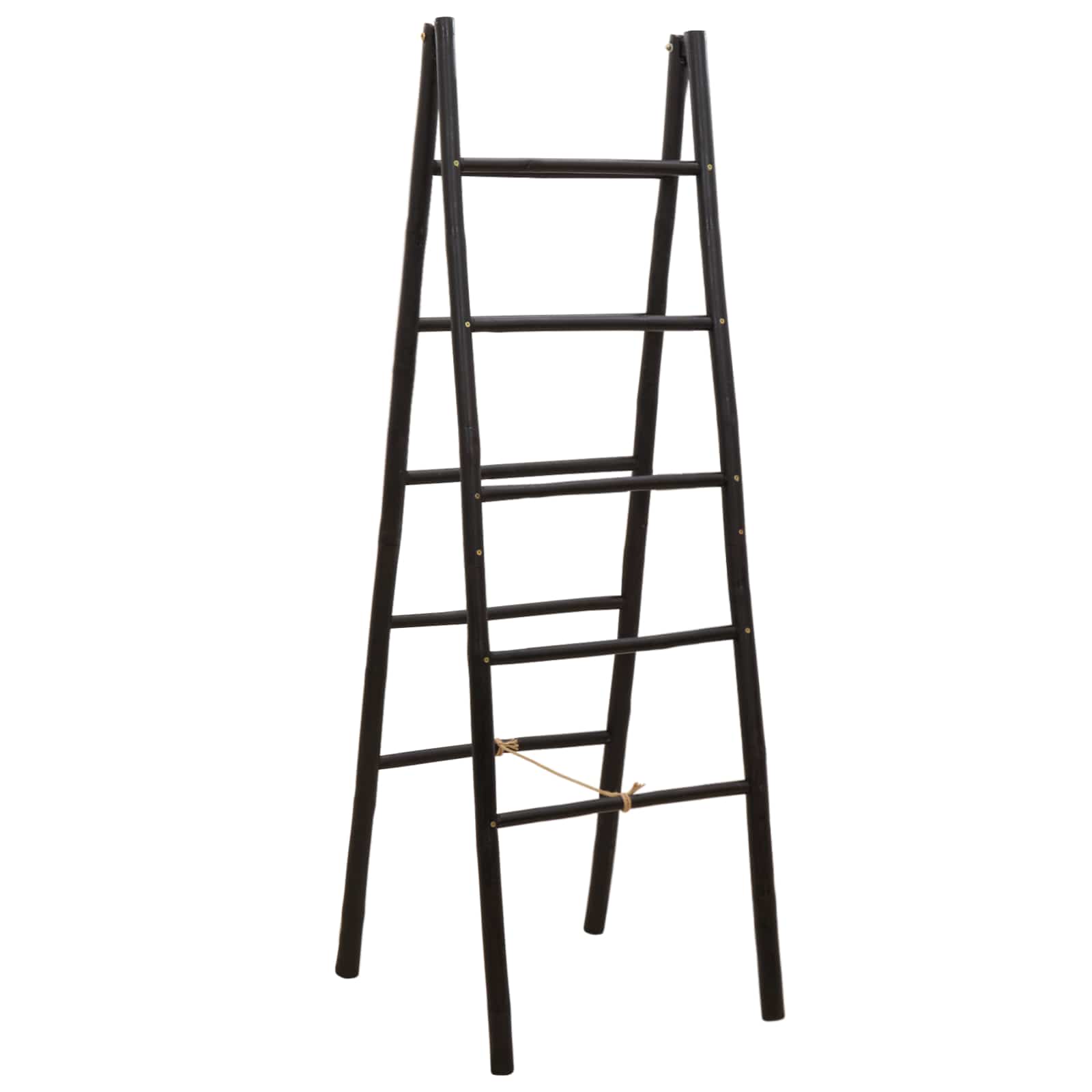 Dubbele Handdoekladder Zwart 50 x 50 x 159 cm Bamboe image 2