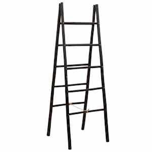 vidaXL Kaksikpoolne tekki redel Must 50 x 50 x 159 cm Bambus