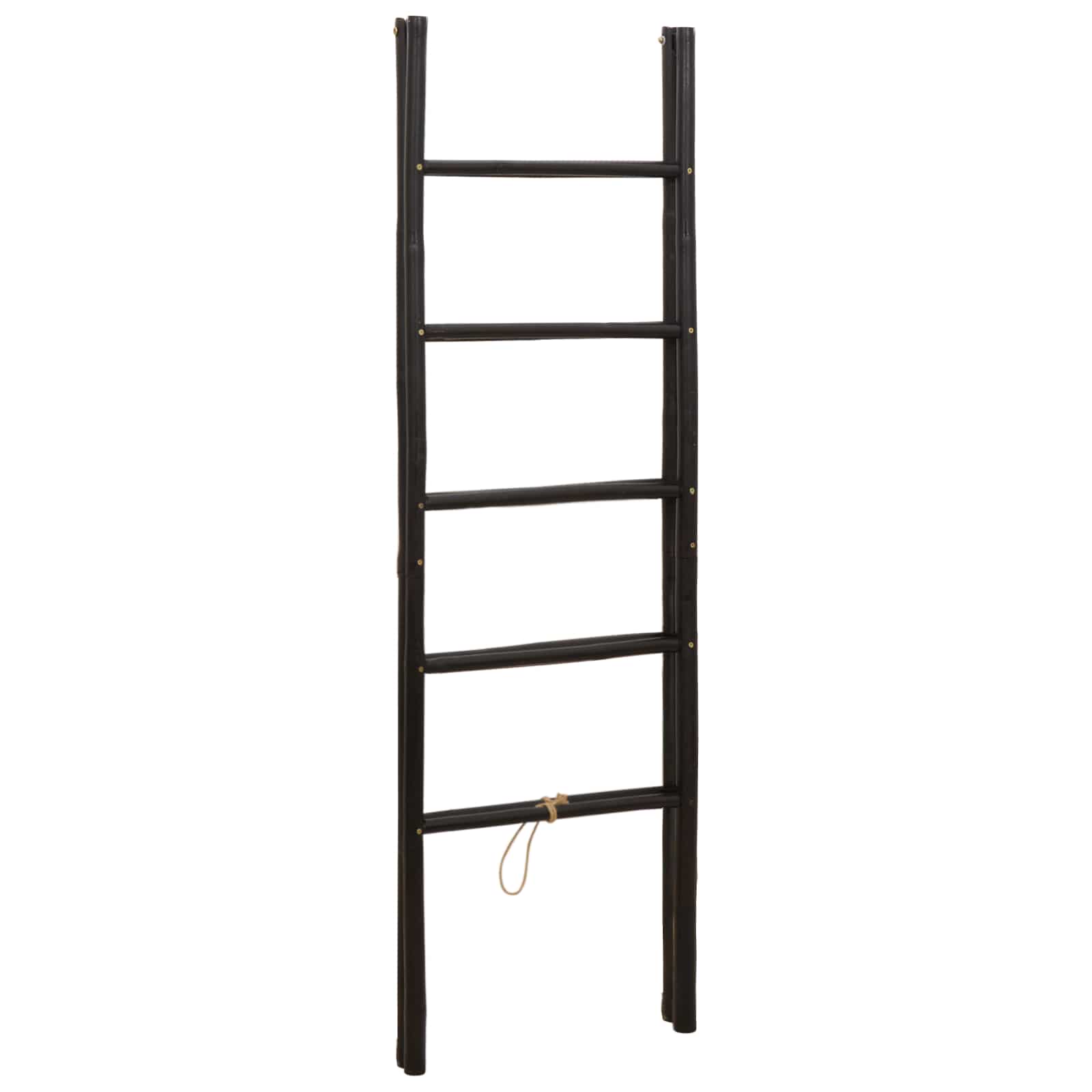 Dubbele Handdoekladder Zwart 50 x 50 x 159 cm Bamboe image 3