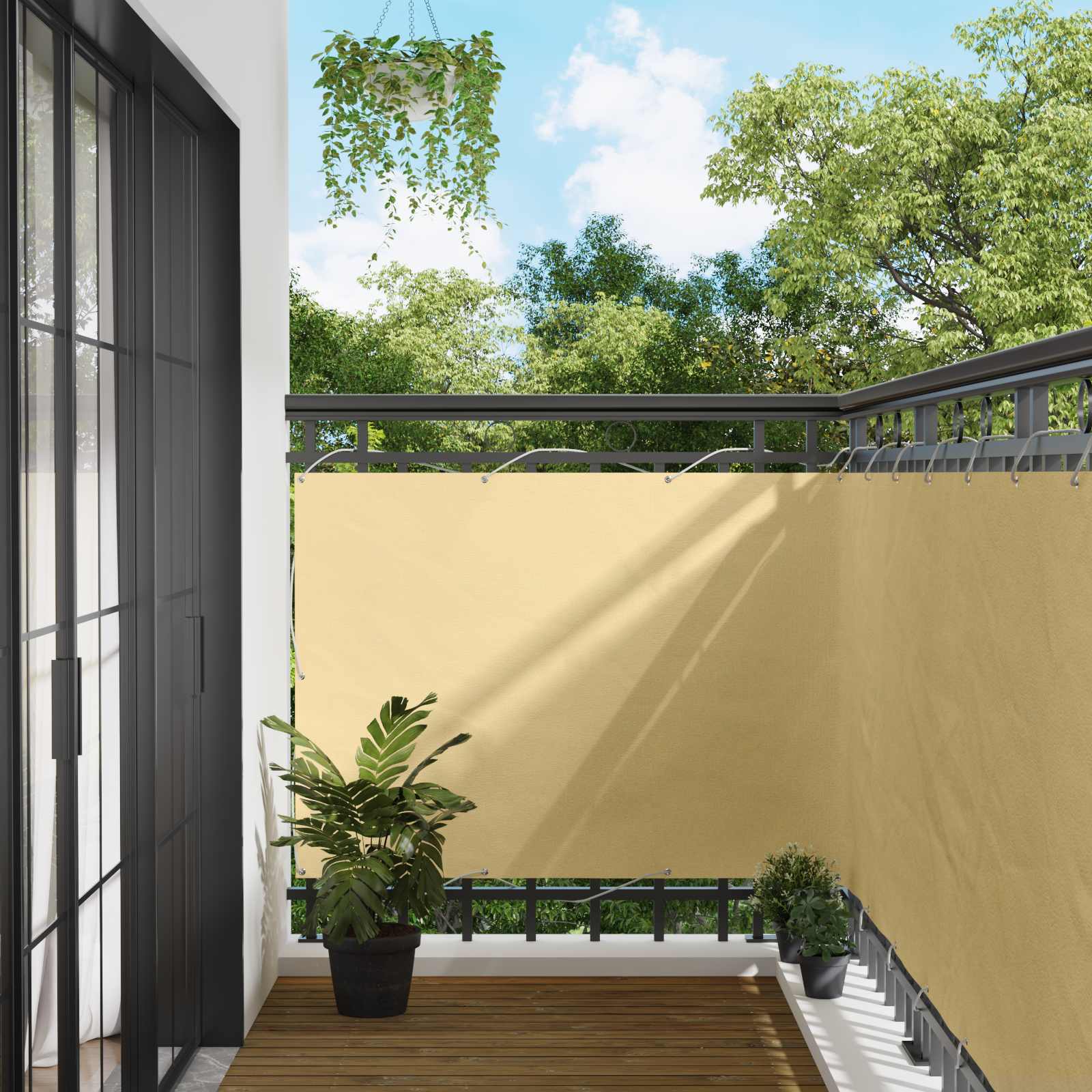 vidaXL Ecran de balcon Nisipiu 110 x 400 cm Material Oxford