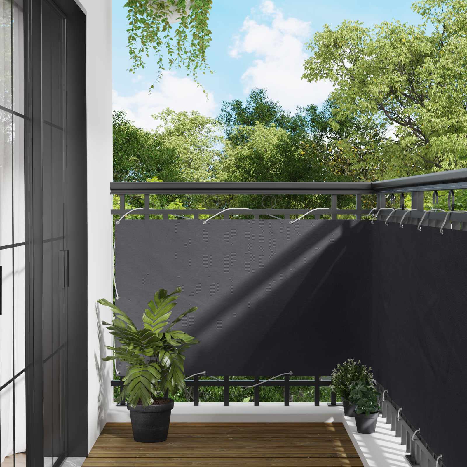 vidaXL Ecran de balcon Antracit 100 x 500 cm Material Oxford