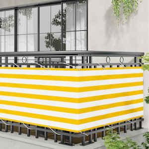 Balkonová clona Žlutá a bílá 75 x 200 cm PU potažený oxford alu - obrázek 3