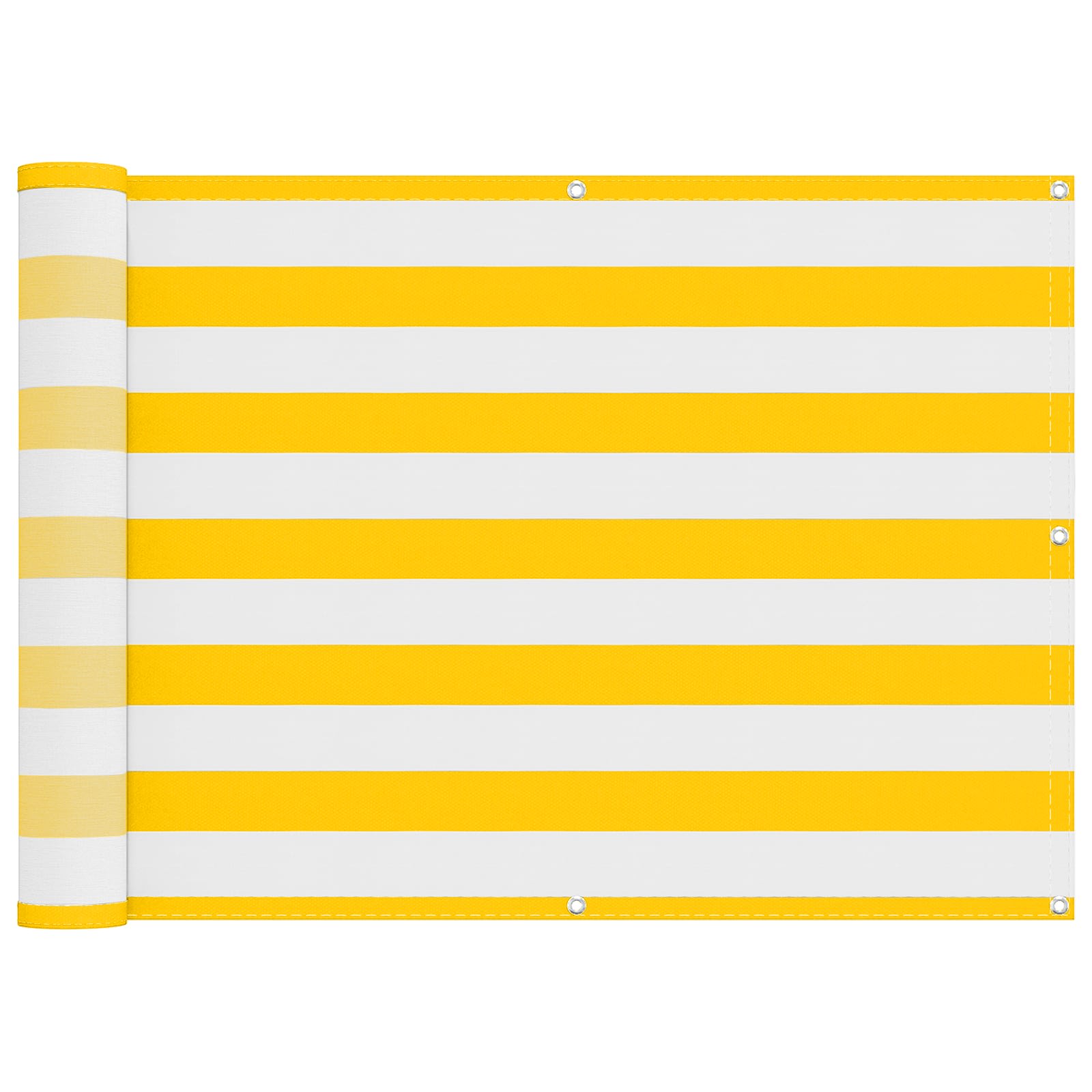 Balkon Scherm Geel en Wit 75 x 200 cm PU gecoat oxford alu image 2