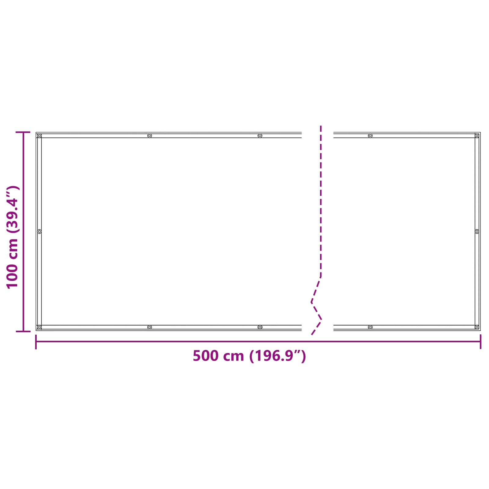 Balkon Scherm Geel en Wit 100 x 500 cm Oxford Stof image 8