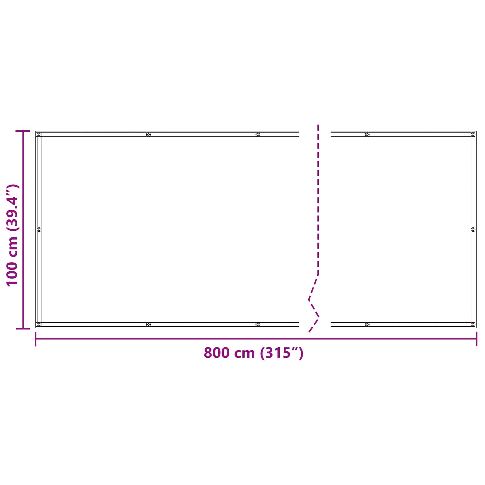 Balkon Scherm Geel en Wit 100 x 800 cm Oxford Stof image 8