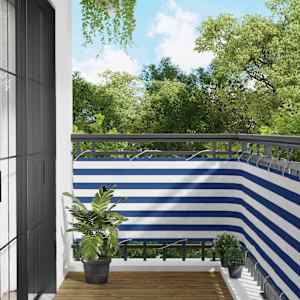 Balconska mreža Modra in bela 75 x 200 cm