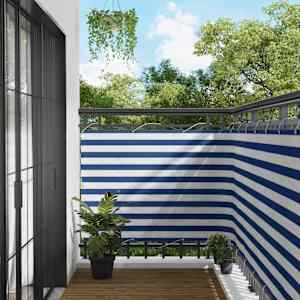 Balconska mreža Modra in bela 110 x 200 cm Oxford tkanina