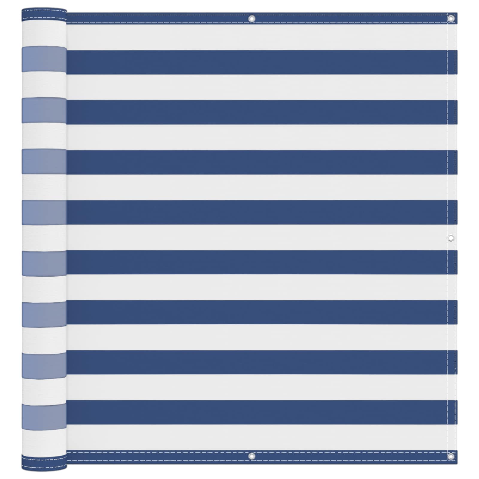 Balkon Scherm Blauw en Wit 110 x 400 cm Oxford Stof image 2