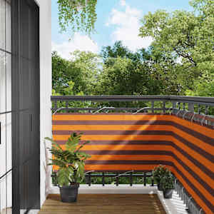 Balconska mreža Oranžna in Rjava 75 x 200 cm