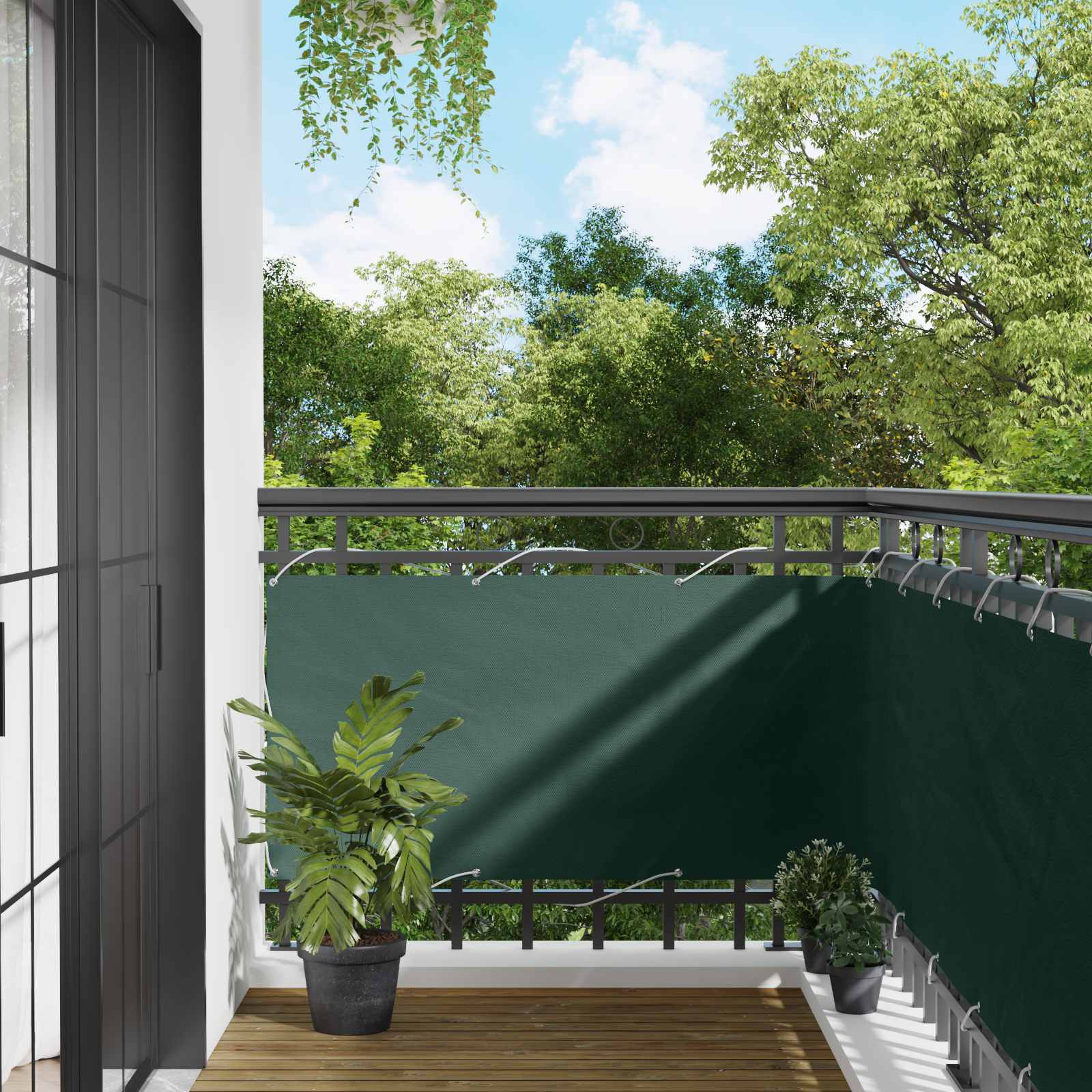 vidaXL Ecran de balcon 75 x 200 cm Oxford alu acoperit cu PU