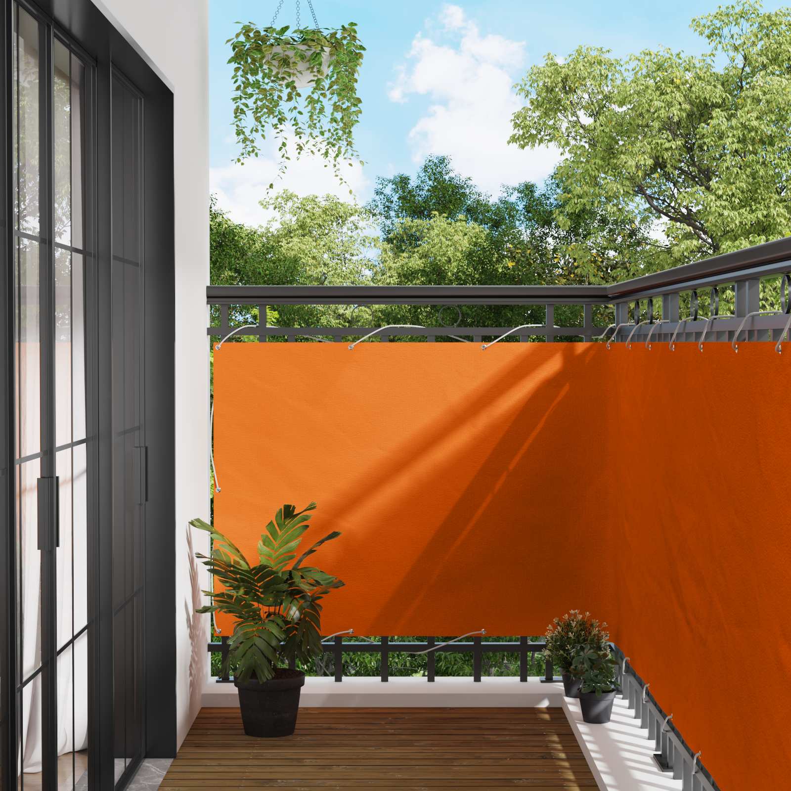 Balkon Scherm Oranje 110 x 400 cm Oxford Stof image 1