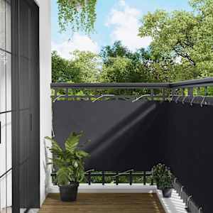 Balconska mreža Črna 90 x 200 cm PU premazan oxford alu