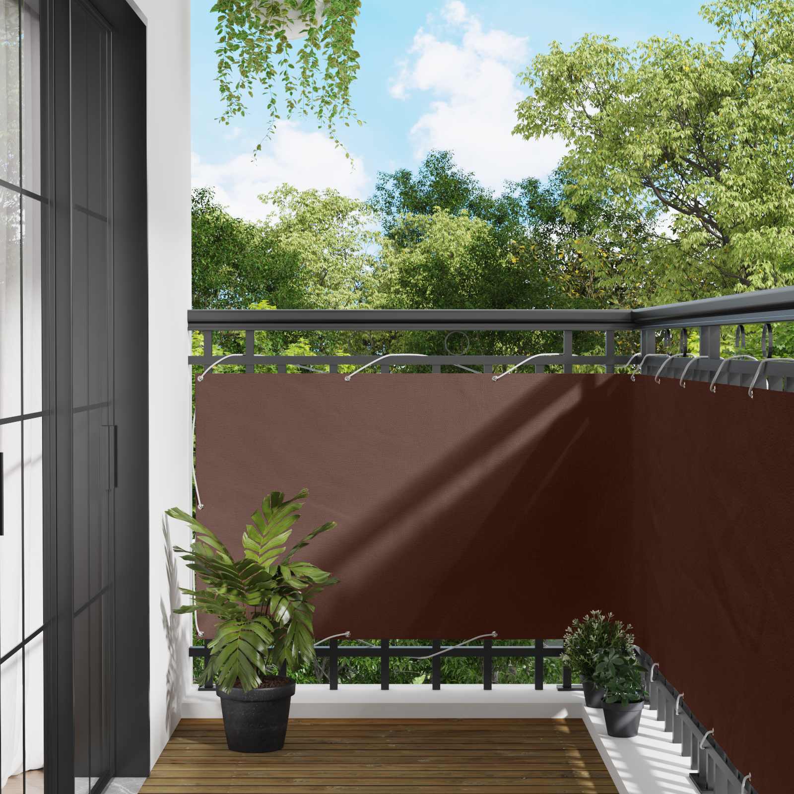 vidaXL Ecran de balcon Maro 100 x 1000 cm Material Oxford