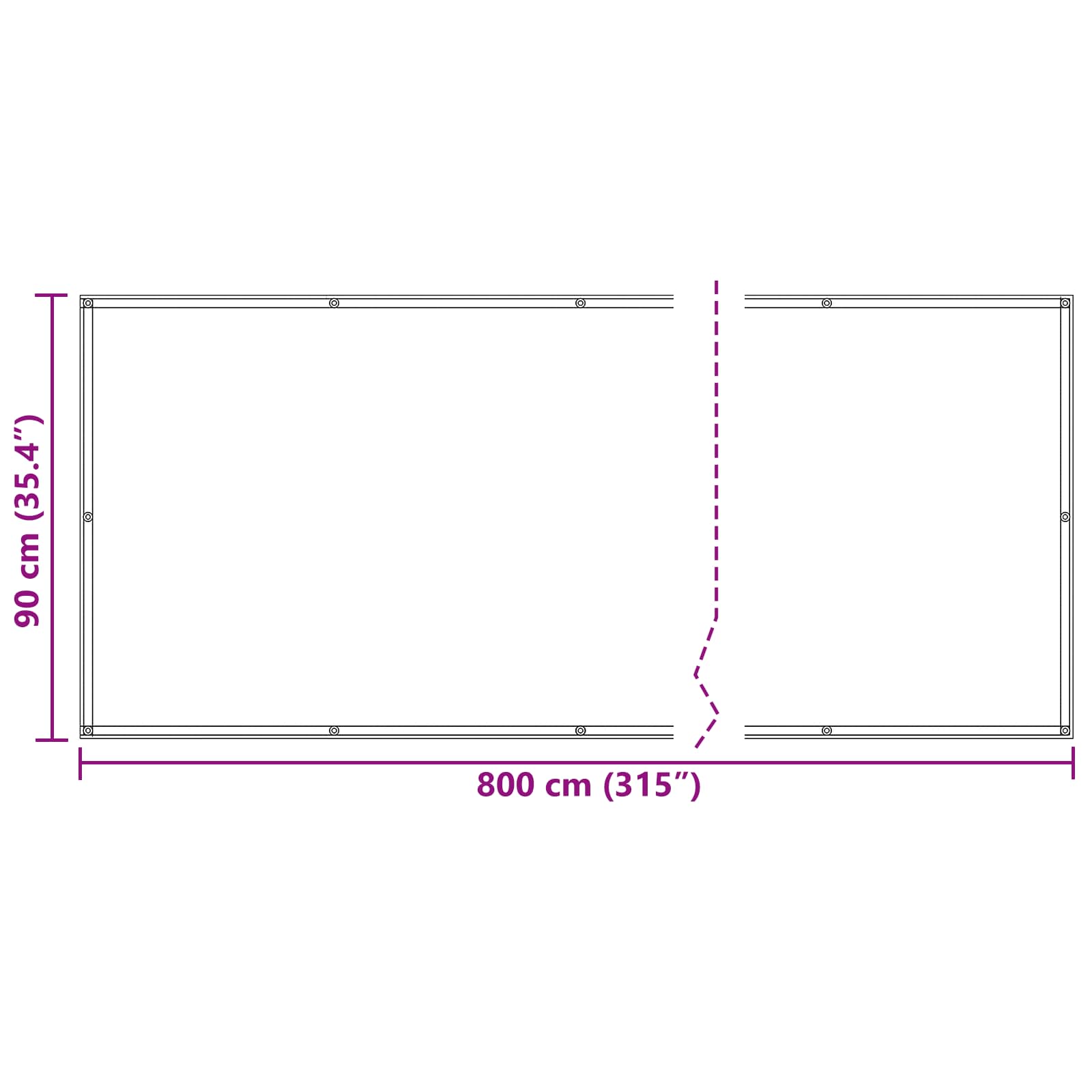 Balkon Scherm Bordeauxrood 90 x 800 cm PU gecoat oxford alu image 7